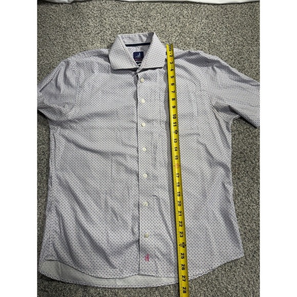 Johnnie O Prep Formance Short Sleeve Mens Medium Red White Blue Shirt - Picture 6 of 7